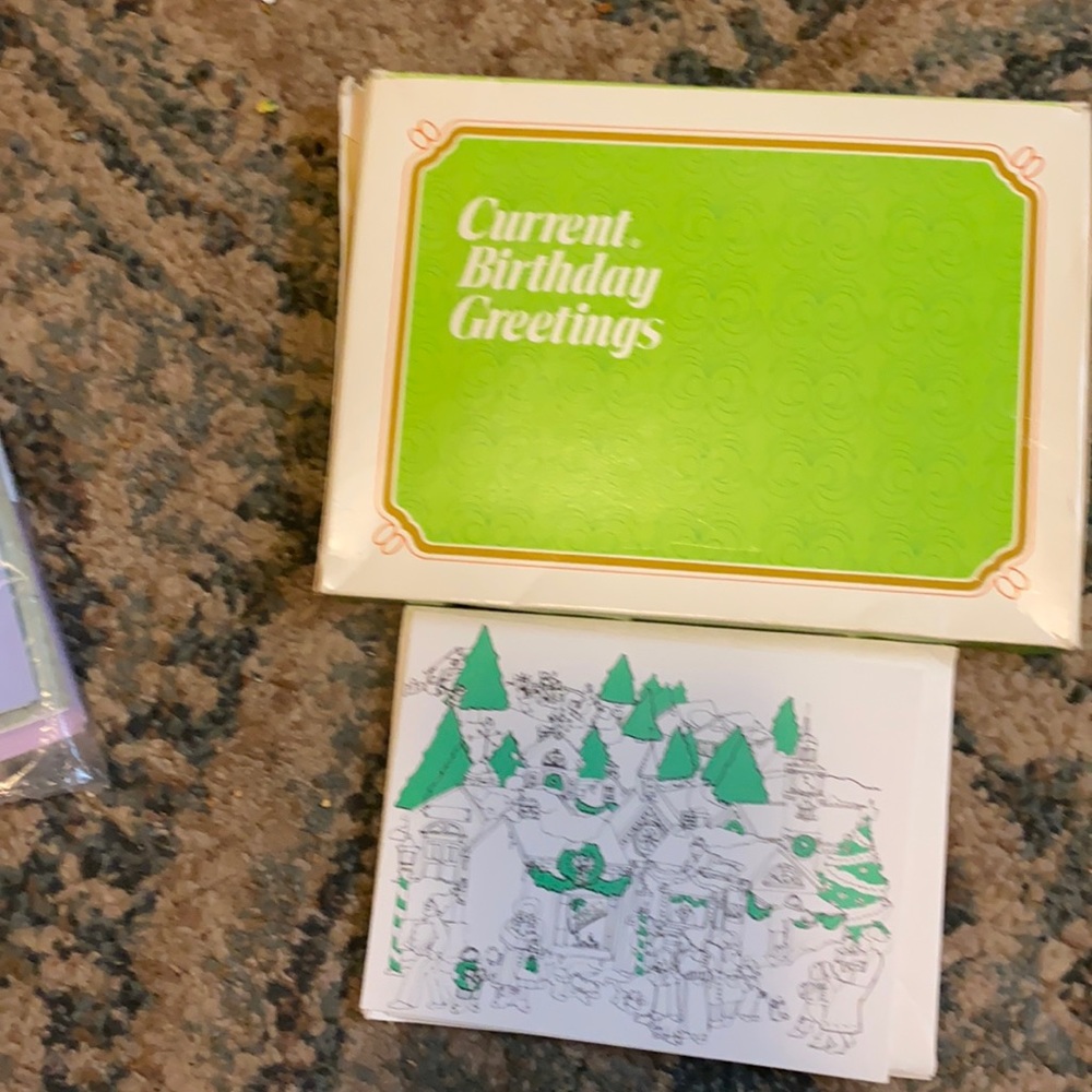 4, vintage,Current b-day cards,3 vin Olan Mills